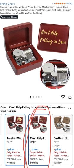 New Music Box Plays.   Can’t Help Falling In Love With You.    $10.