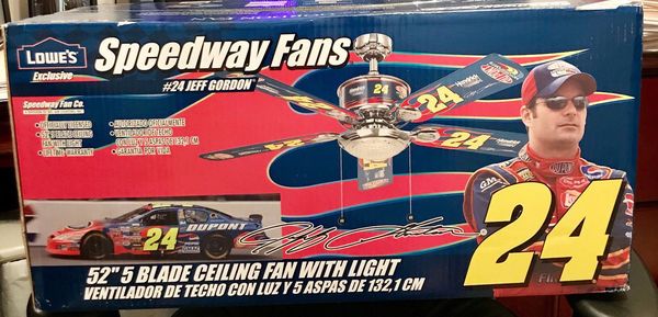Nascar 24 Jeff Gordon 52 Ceiling Fan Light 5 Blade Nib For Sale