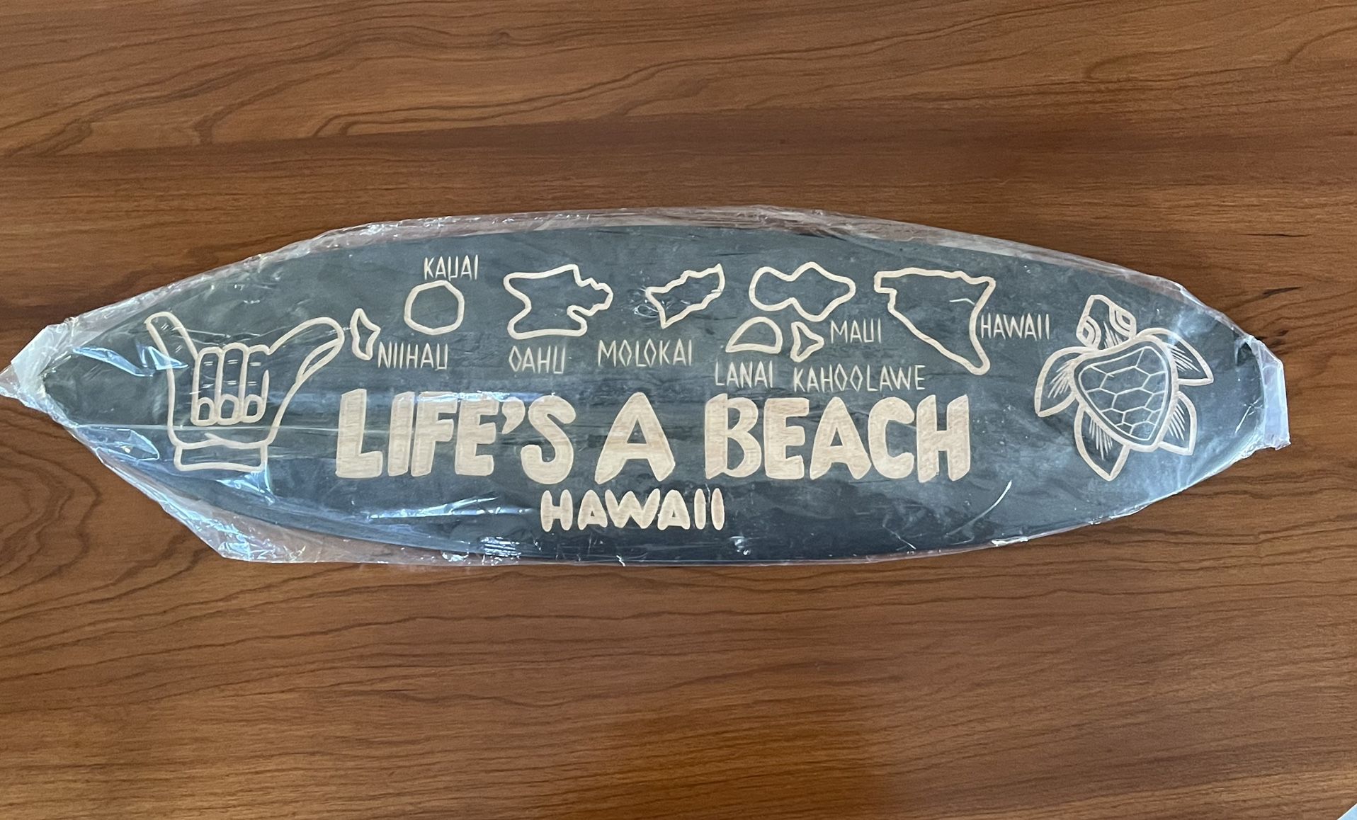 NIP Life’s A Beach Hawaii Islands Surfboard Wall Art Plaque