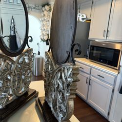 2 Vintage Table Stand Alone Mirror