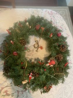 Two Christmas Wreaths, 22” Diameter