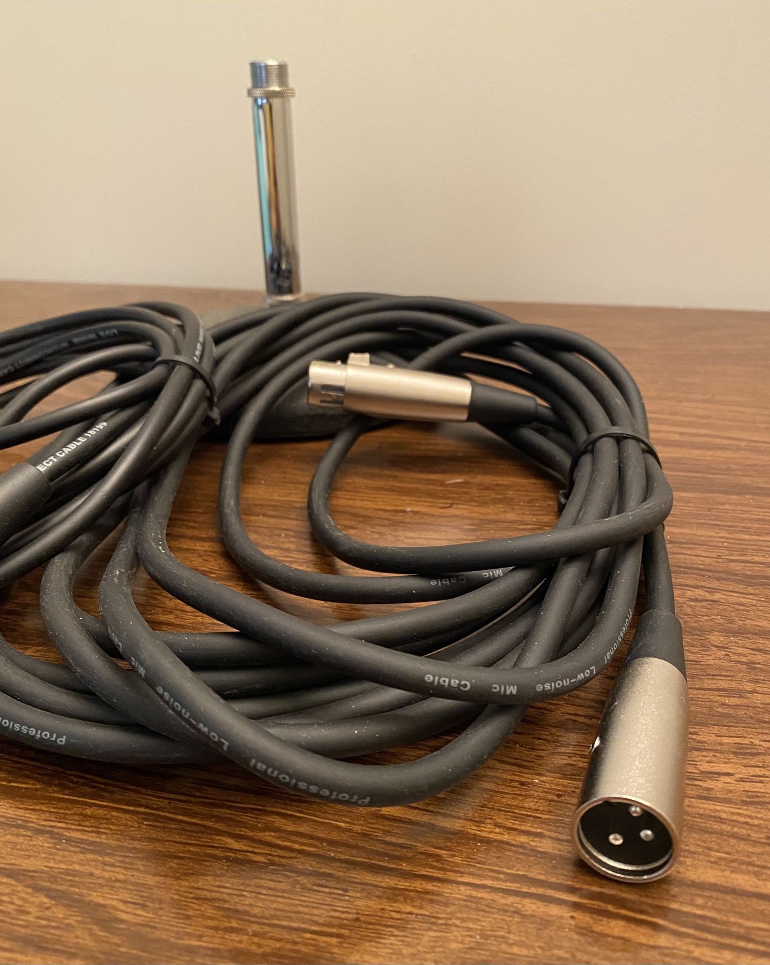 Audio Cable And Mic Stand (Lot)