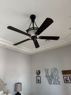 Ornate Ceiling Fan with Light Kit
