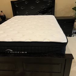 Queen Mattress Headboard Two Nights Stand 