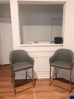 Gray Leather Counter Height Stools