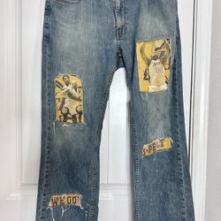 Levi’s 569 W36 L32 Custom LA Lakers Kobe Bryant Patch Distressed Denim Jeans
