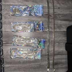  Bracelets And Necklace W/ Diamonds