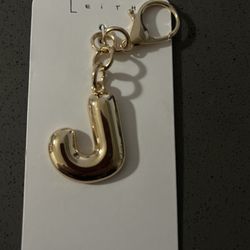 NEW Gold "J" Bag Charm