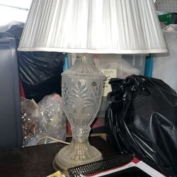 29 Inch Vintage Lead  Crystal Table Lamps  Zajecar Yugoslavia 