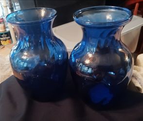 Indiana glass company cobalt blue vases