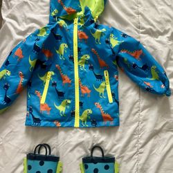 Raincoat And Matching Boots 