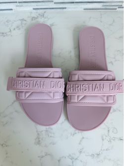 Christian Dior dusty pink rubber slides size 8
