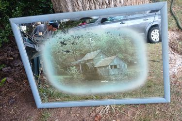 Etched Mirror with Water Mill Scenel