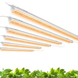  L Led Grow Lights for Indoor Plants Full Spectrum,T8 4FT 252W(6x42W) High Output Growing Strips for Seedlings,Sunlight Replacement with Reflectors