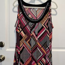 Beautiful Tank Top With Beaded Collar Made By Avenue-Women’s Plus Size 14/16
