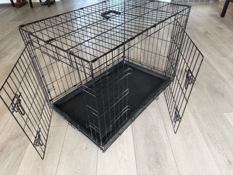 Animal Pet Dog Cat Crate Large Heavy Duty 36”Lx22”Wx25”H Folds Flat, Comes with Pad