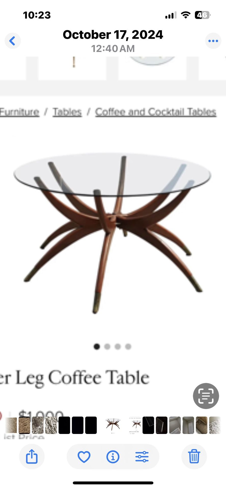 MCM Spider Leg Coffee Table 