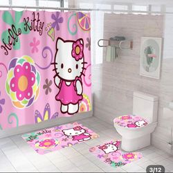 🛀🏽🚽new -4 Piece Bathroom Hello Kitty 