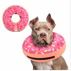 Supet Inflatable Dog Cone Collar Alternative - Donut Pink XXL