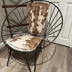 Metal Side Chair Real Hair 