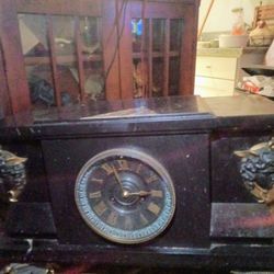 Antique 1800s French Mantel Clock – Shreve, Crump & Low – Slate & Brass – With Key