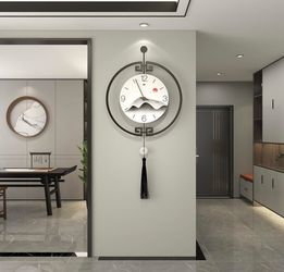New 18*31”Lightweight Hanging Wall Clock Minimalist Home Decor Silent Battery Operated Analog Clock