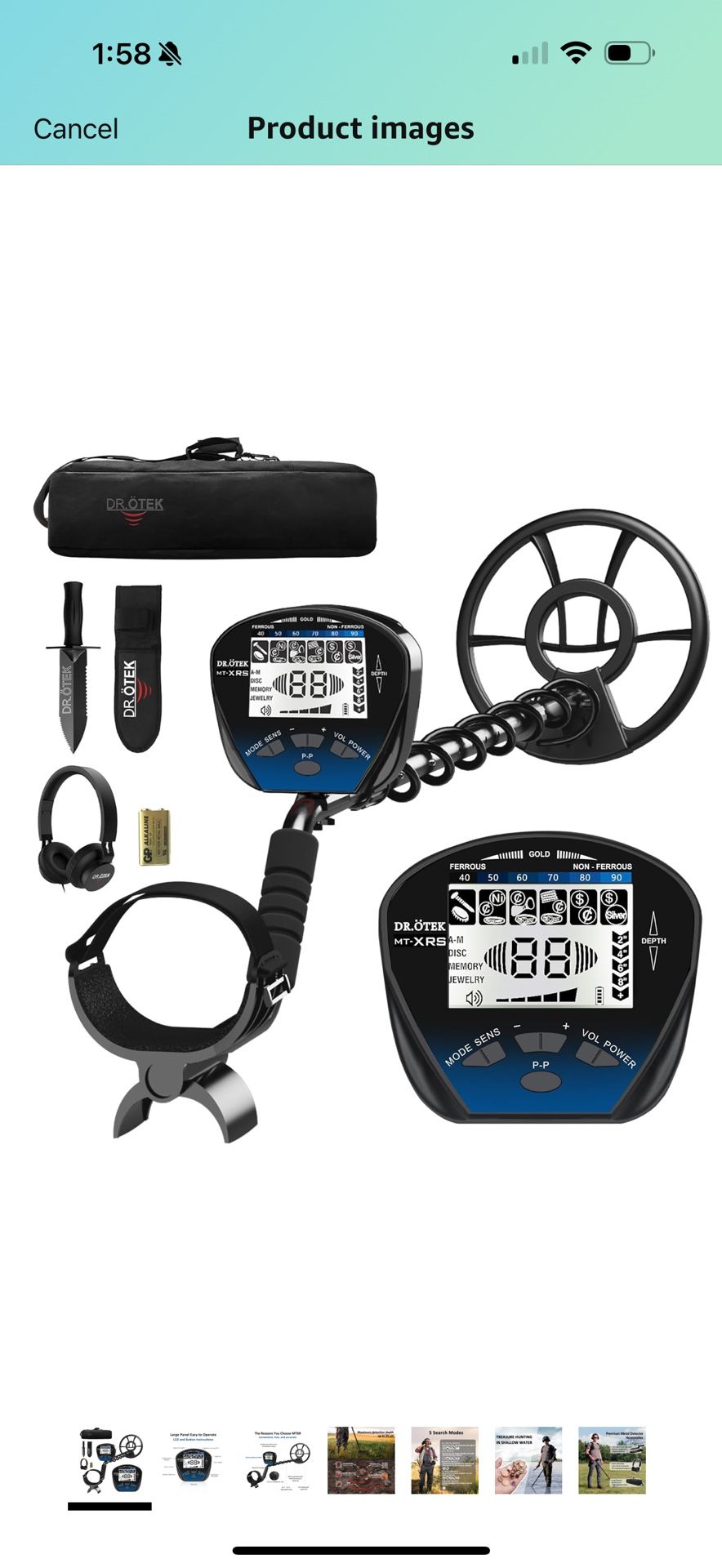 DR.ÖTEK Metal Detector for Adults Professional, Pinpoint Metal Detector Waterproof Gold and Silver, Higher Accuracy, Bigger LCD Display, Strong Memory