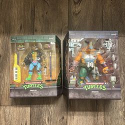 TMNT Super 7 Punker Don + Triceraton Lot of 2 Figures Teenage Mutant Ninja Turtles