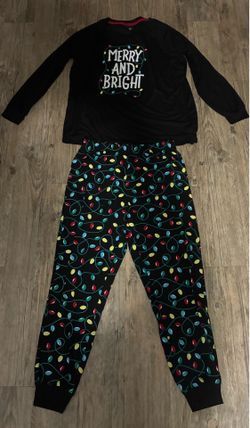 Merry and Bright Black Holiday Pajama Set