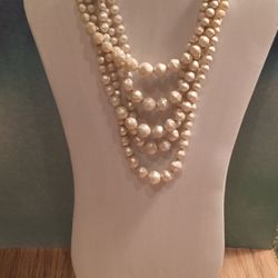 Vintage Multi Strand Pearl Necklace 