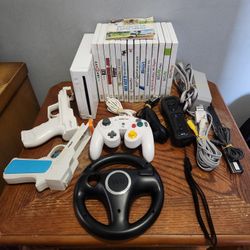 Nintendo Wii System Gamecube Compatible + 15 Video Games