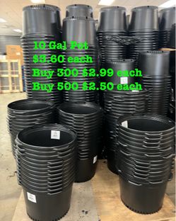 10 gal pot $2.50 to $3.60 each