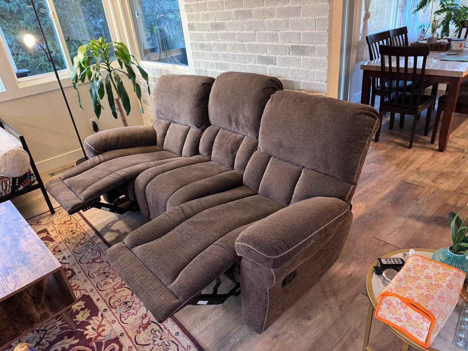 3 Seater Recliner Couch/sofa - Brown