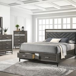 4 Pc Queen Bedroom Set ( Please Read Description For More Information)