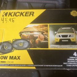 KICKER 4X6 CAR SPEAKERS 2-WAY 