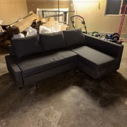 Gray Couch Pulls Out Into Bed