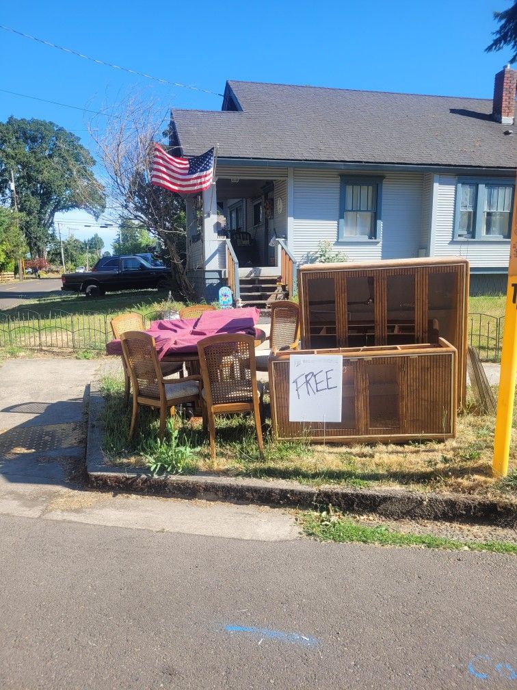 Solid Pecan Dining Set And Hutch FREE
