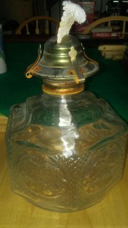 Vintage oil lamp with wick