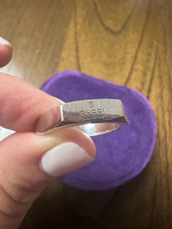 Gucci Sterling Silver Band Ring Size 8