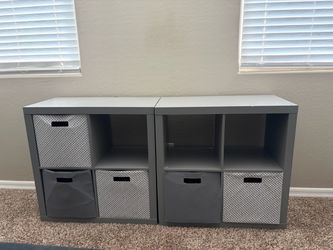 Two Gray 4-Cube Organizers – $8 for Both