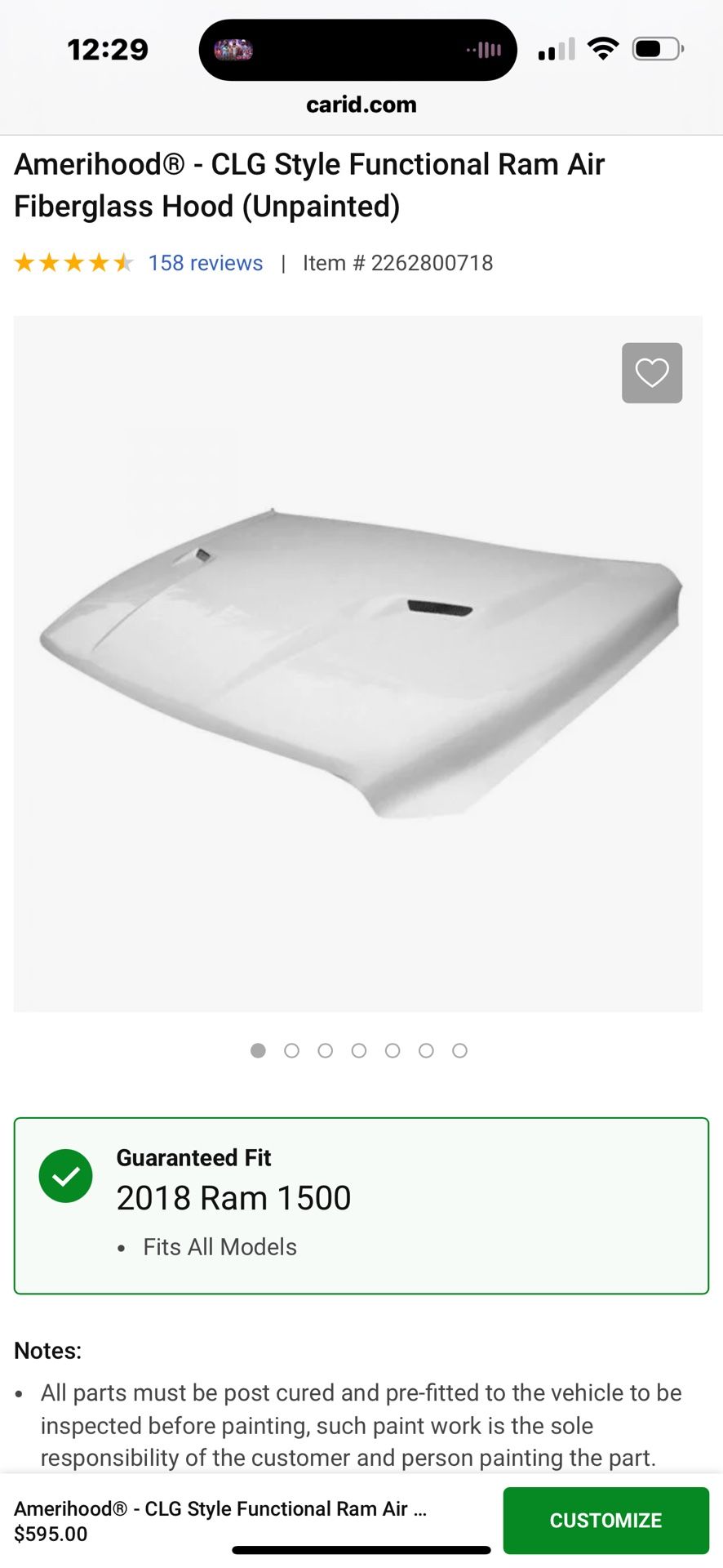 RT Hood For Dodge Ram Fits 2009-2018 STEALL for Sale in Las Vegas, NV ...