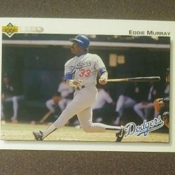 Upper Deck 1992 Eddie Murray Los Angeles Dodgers L.A. #265 Baseball Card Vintage Collectible Sports MLB
