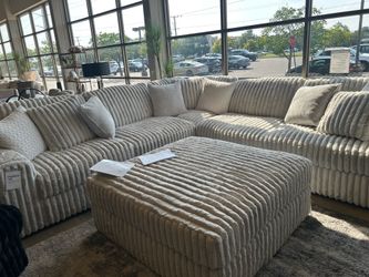 Off -white Oversized Sofa with Ottoman