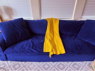 Velvet blue cloud couch