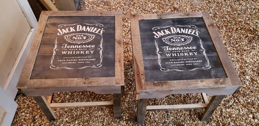 Rustic style Jack daniels end tables