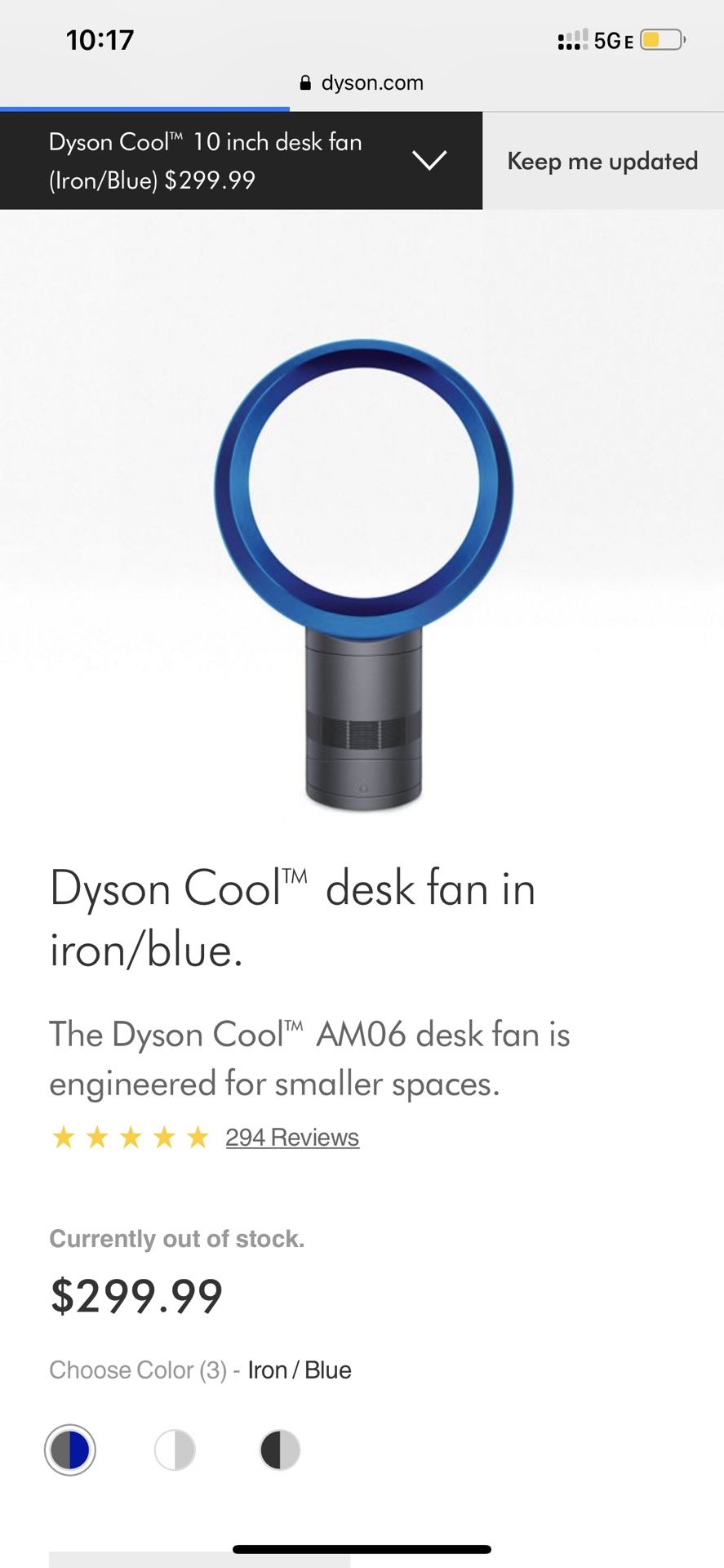 Dyson Cool blameless fan