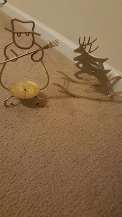 2 Christmas candle holders