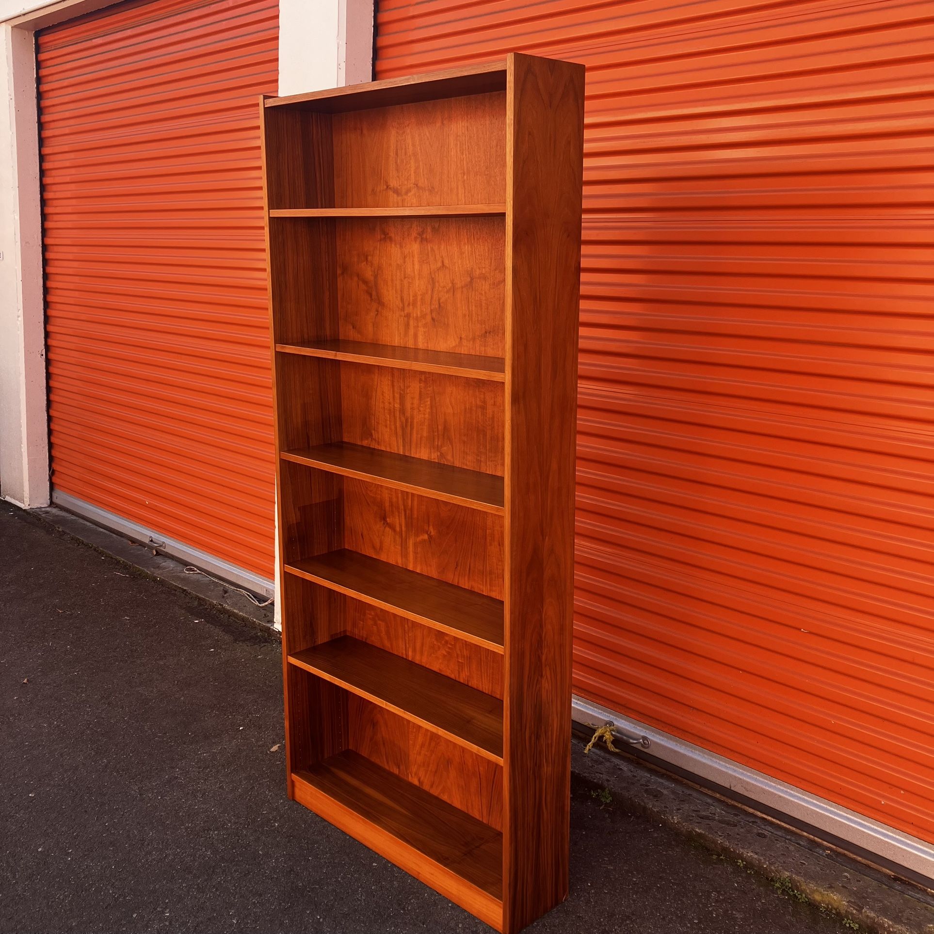 Tall Vintage Mid Century Teak Bookshelf