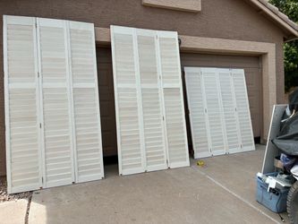 LARGE BACKDOOR White Plantation Shutters Set