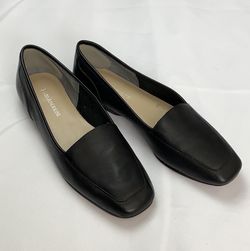 Enzo Angiolini Liberty Black Leather Slip-on Loafers Classic slip-on flats